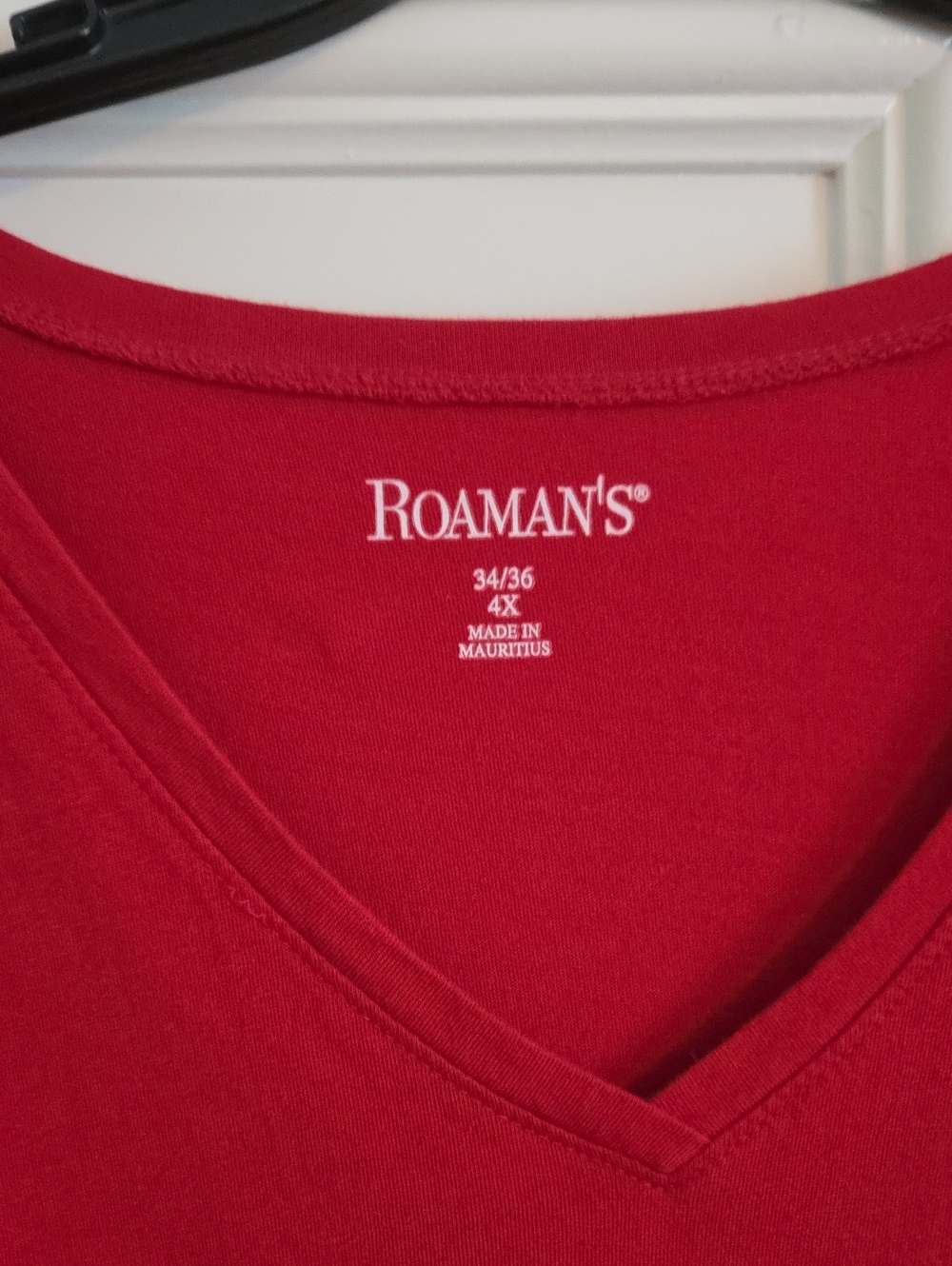 Roaman's Red V-Neck Tank Top